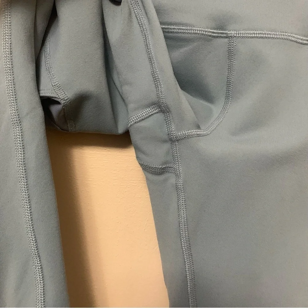Alo Block High Waist Mesh Inset Leggings Blue Gray Size Small